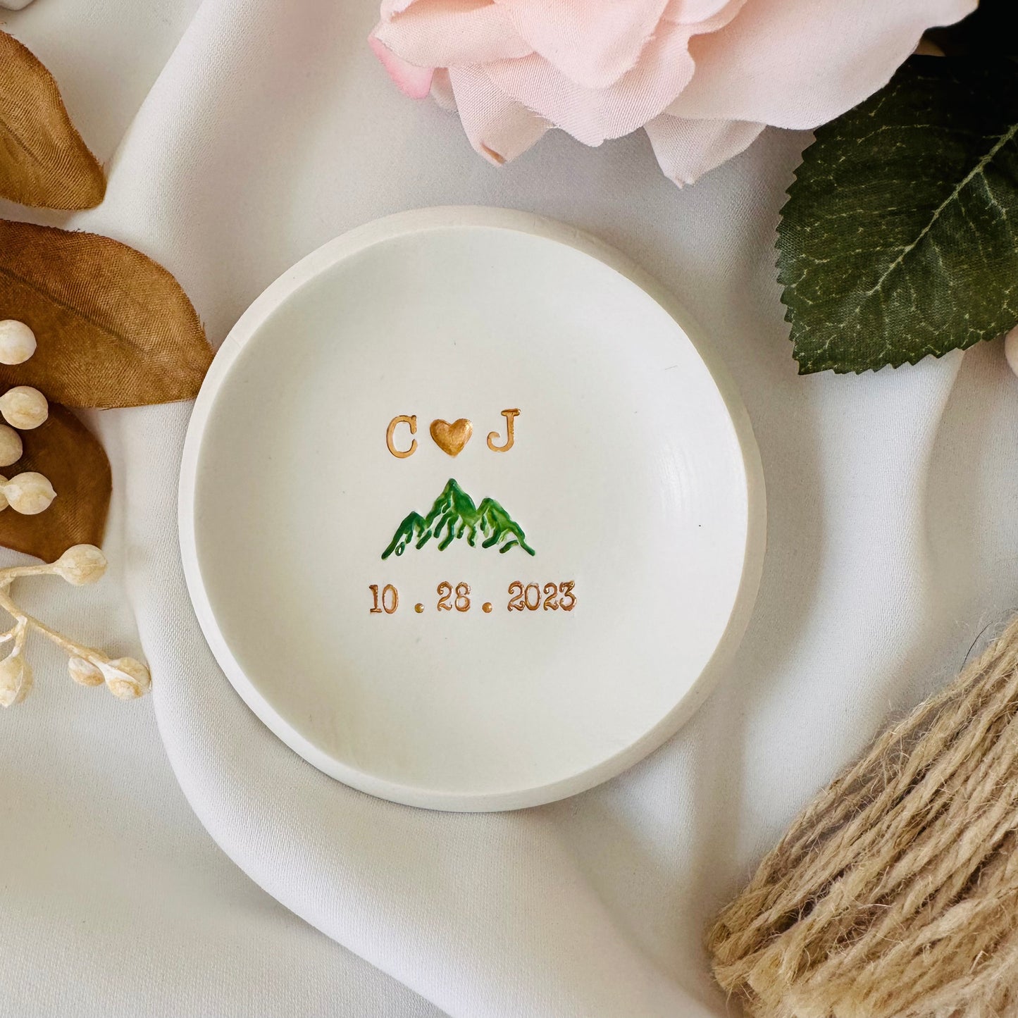 Green Mountain Personalized ring Dish