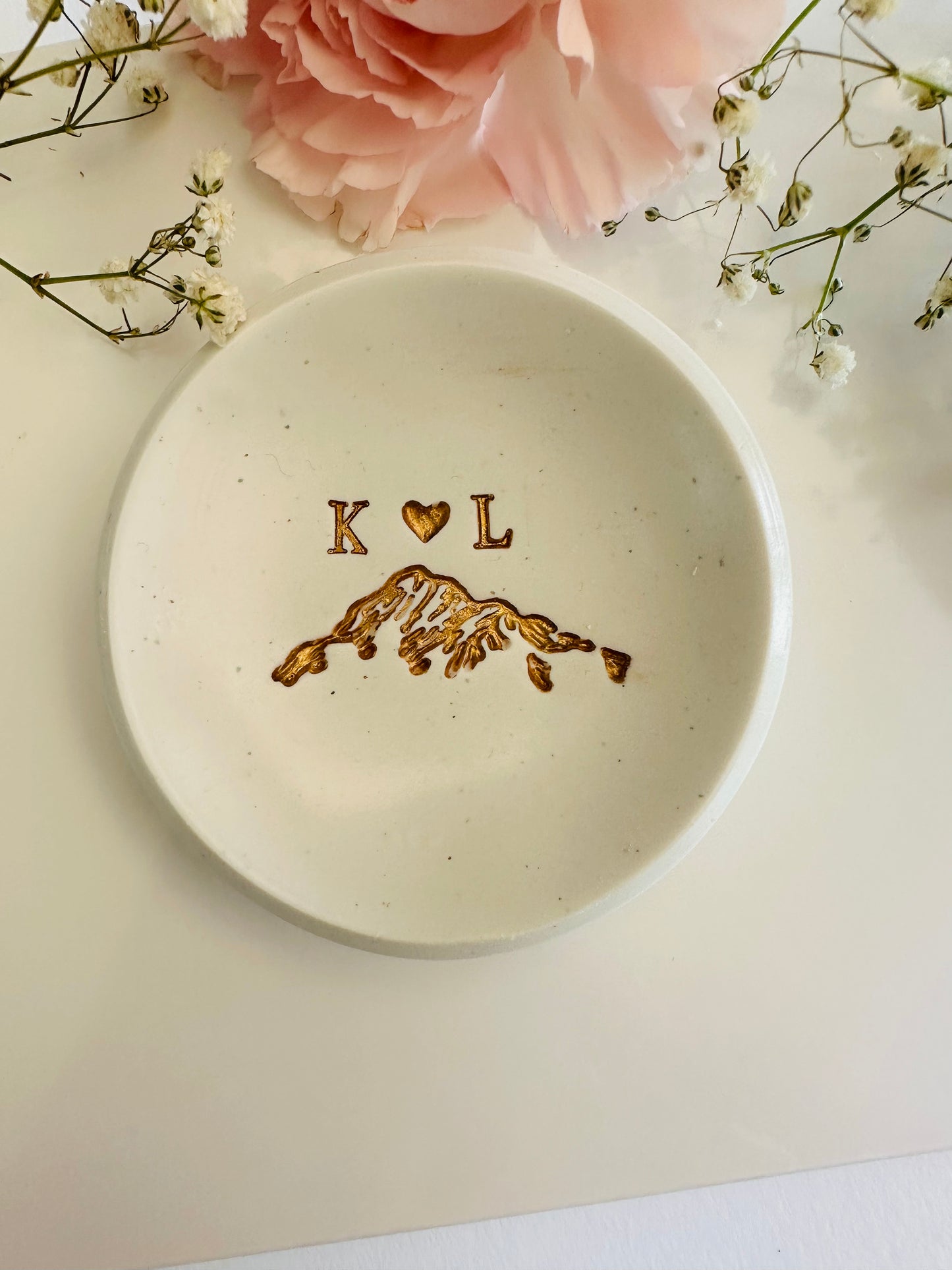 Gold mountain personalized custom ring dish