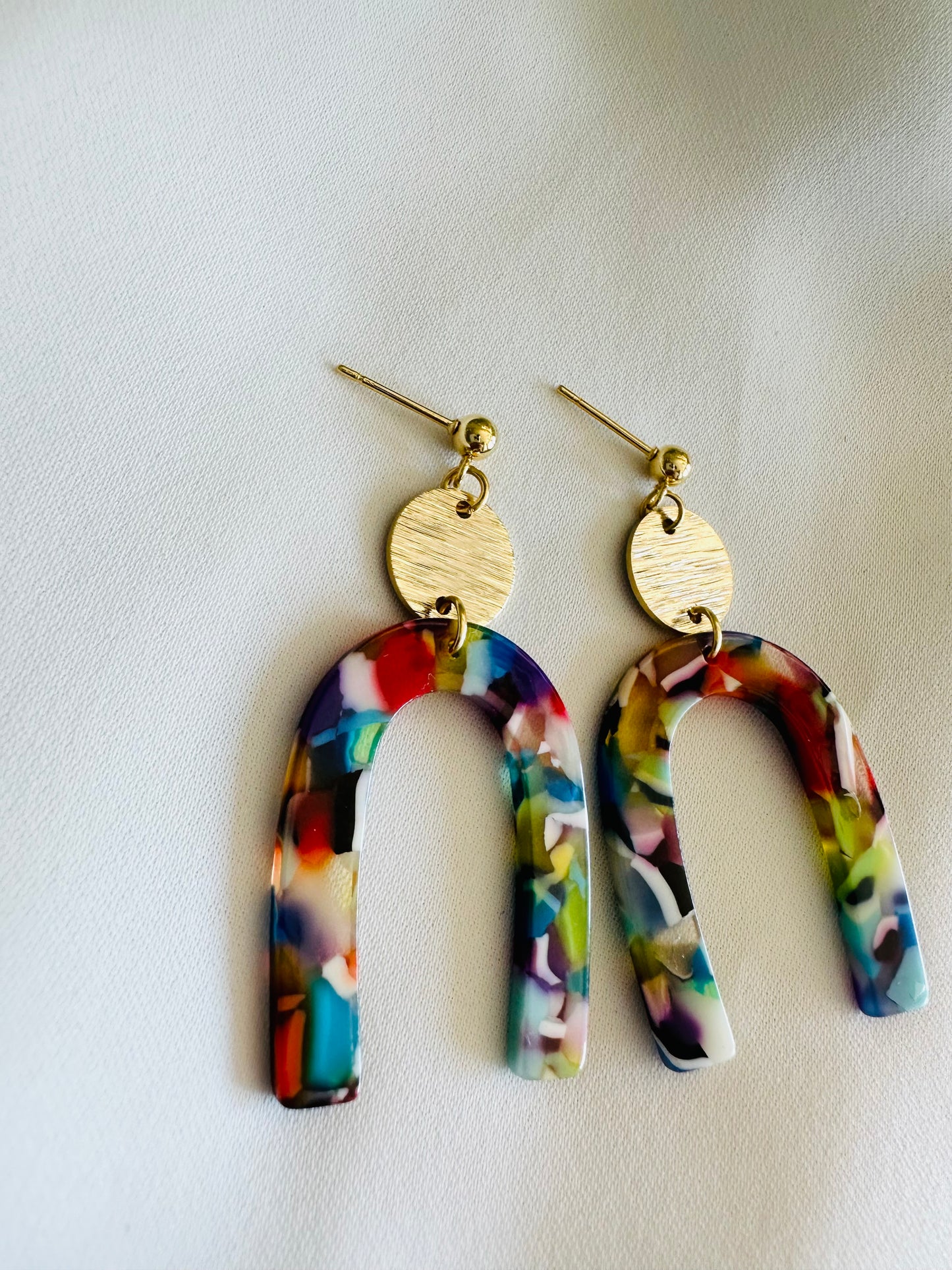 Colorful arch resin earrings