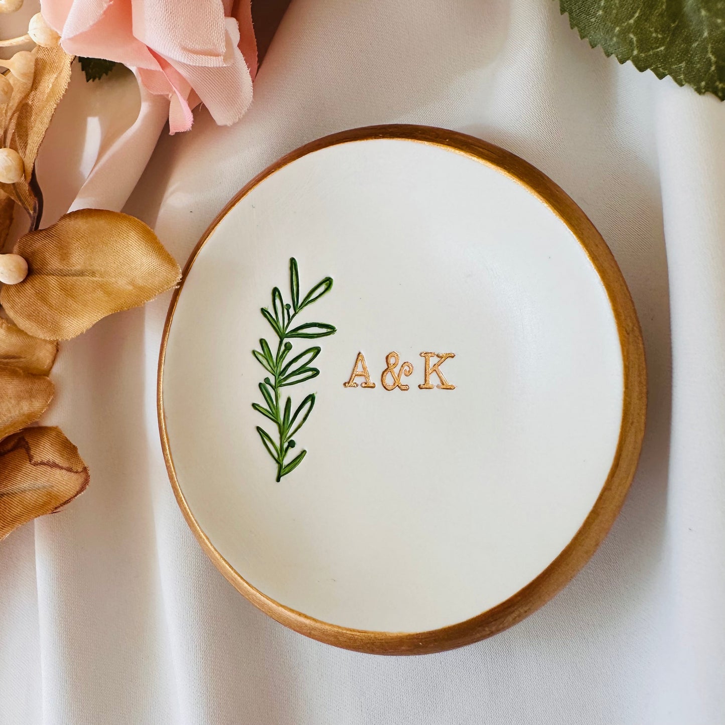 Floral Greenery Jewelry ring dish