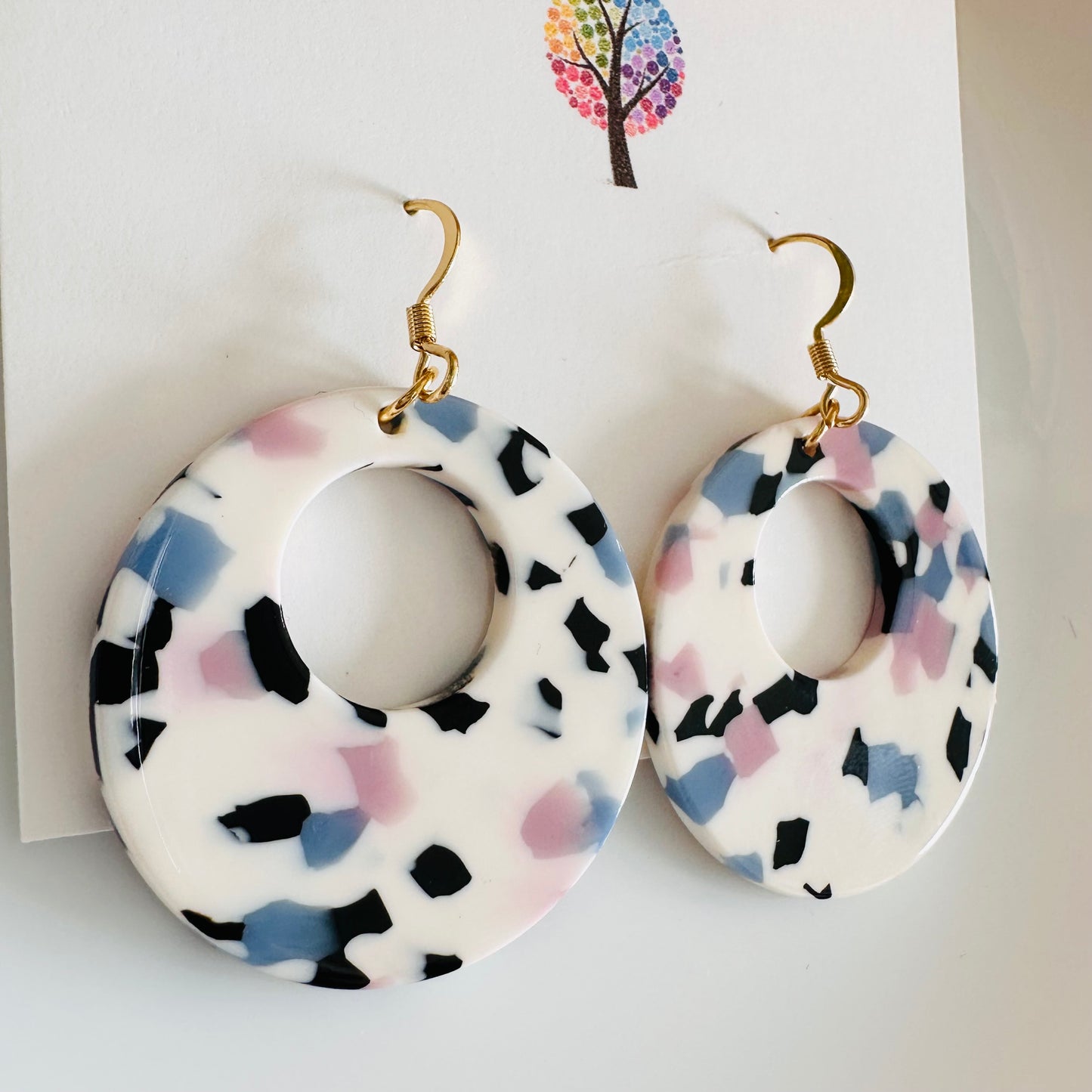 Colorful Resin Round earrings