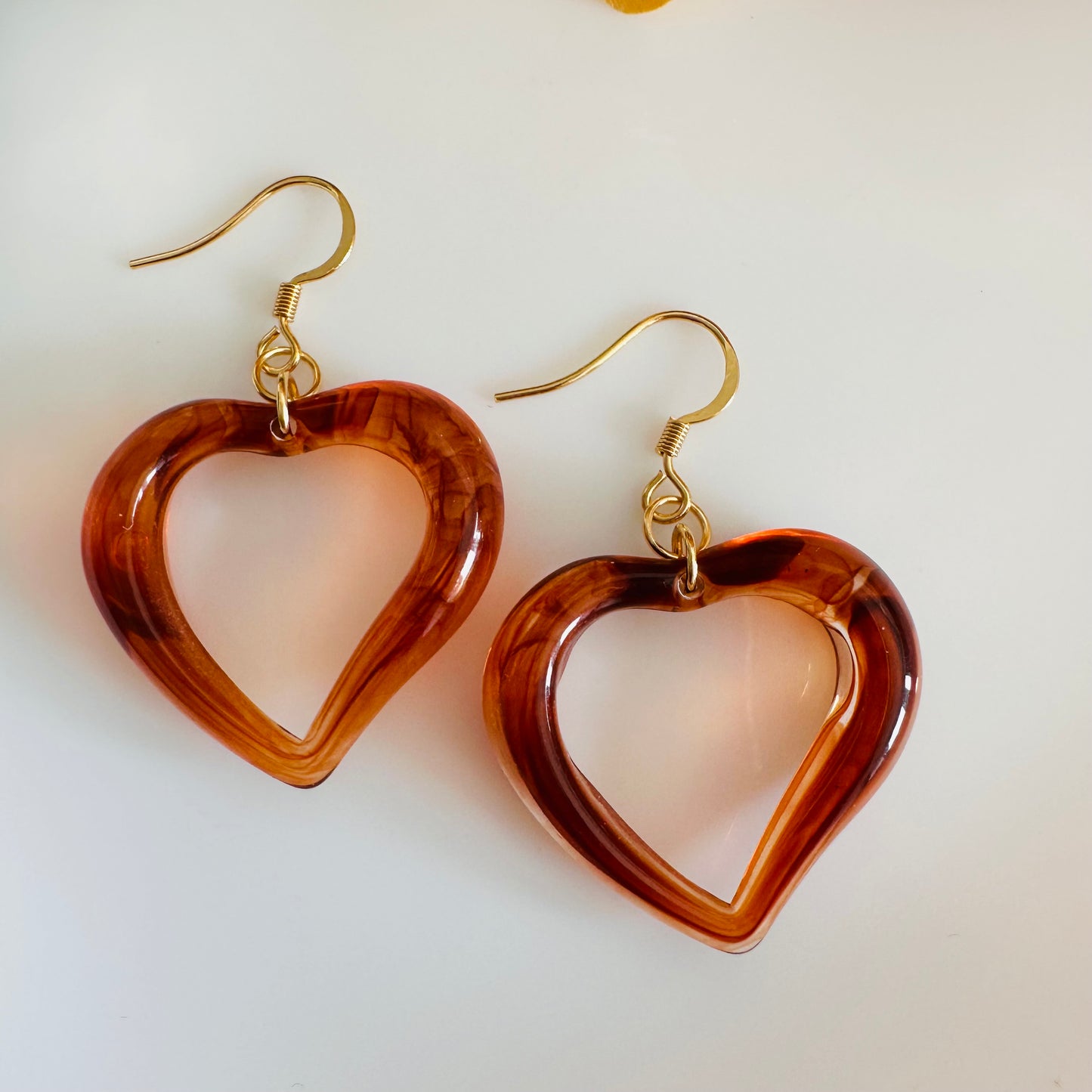 Acetate Resin Heart earrings