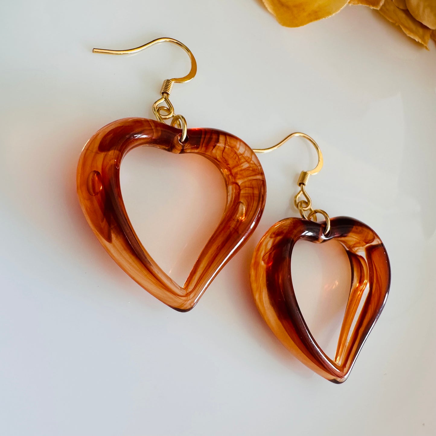 Acetate Resin Heart earrings