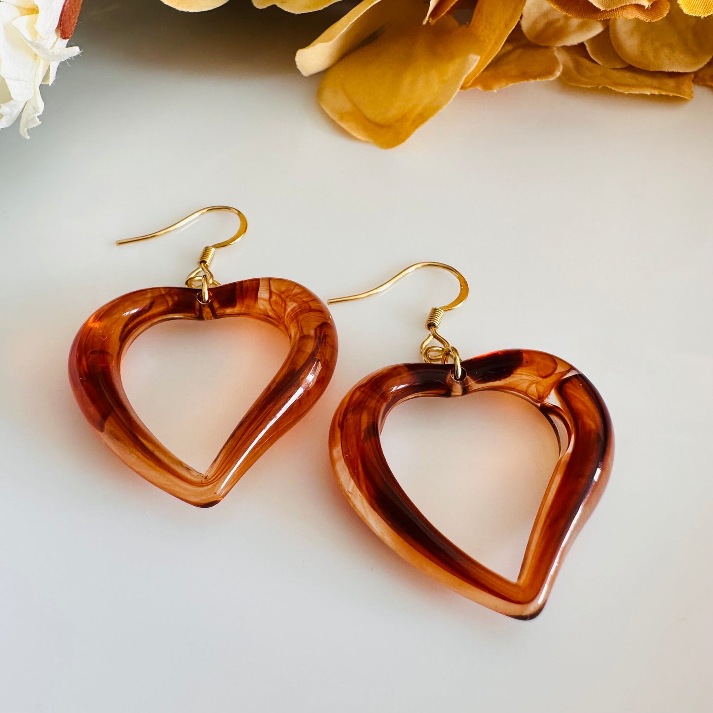 Acetate Resin Heart earrings