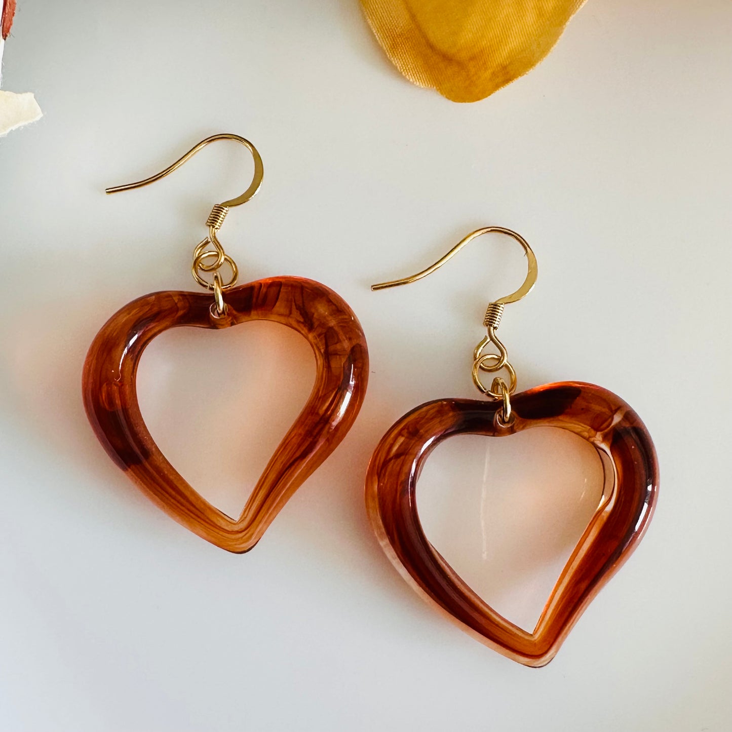 Acetate Resin Heart earrings