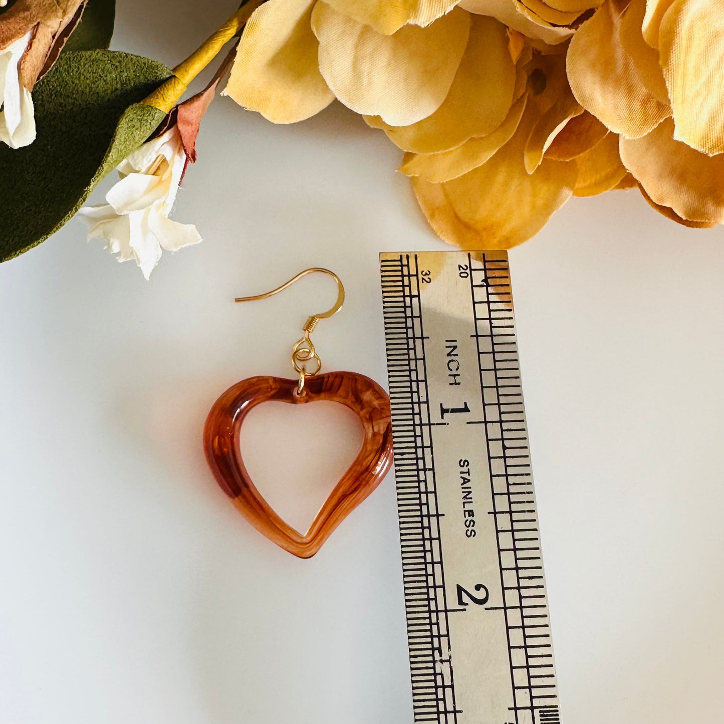 Acetate Resin Heart earrings