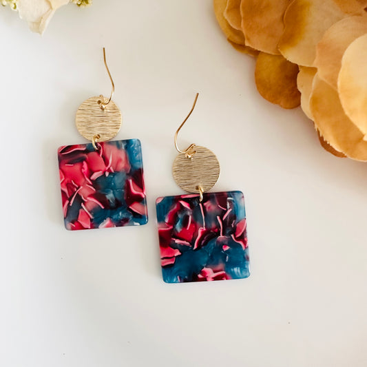 Colorful Resin Square earrings