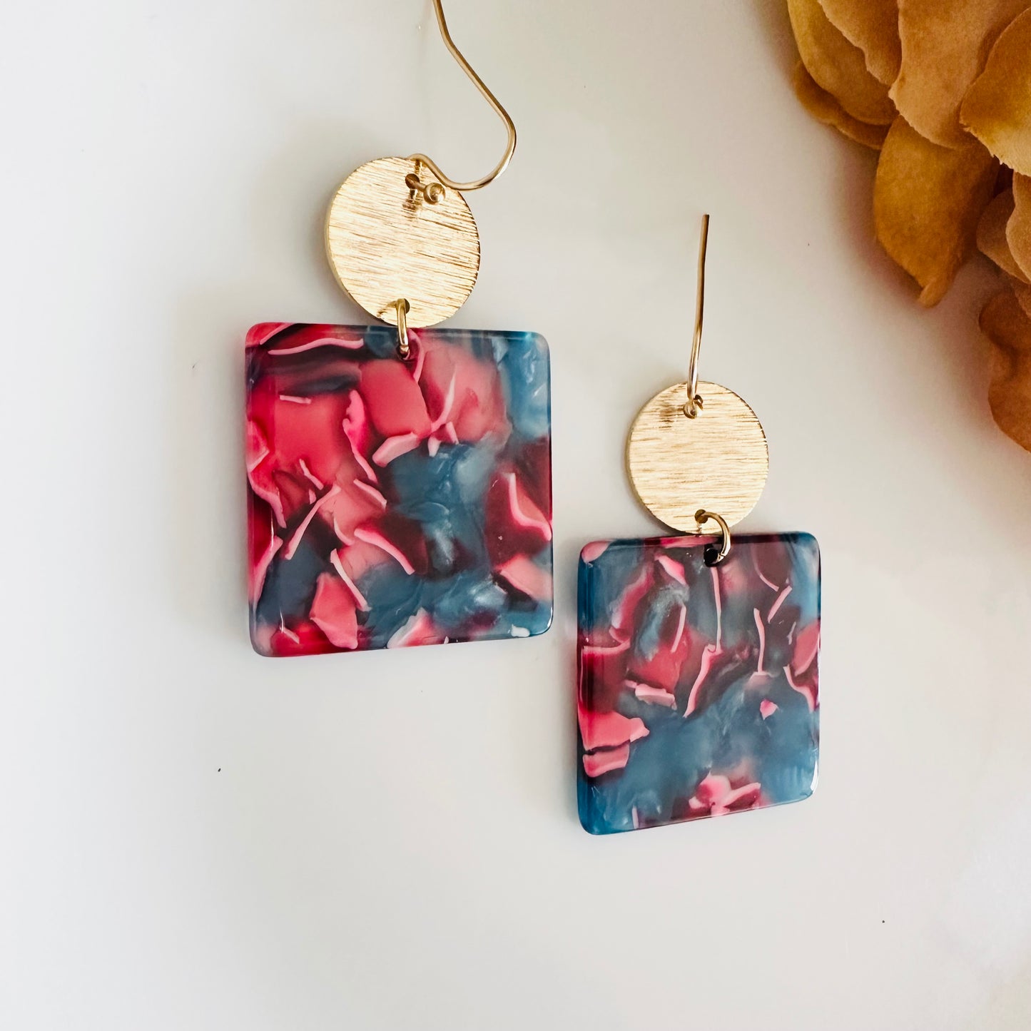 Colorful Resin Square earrings