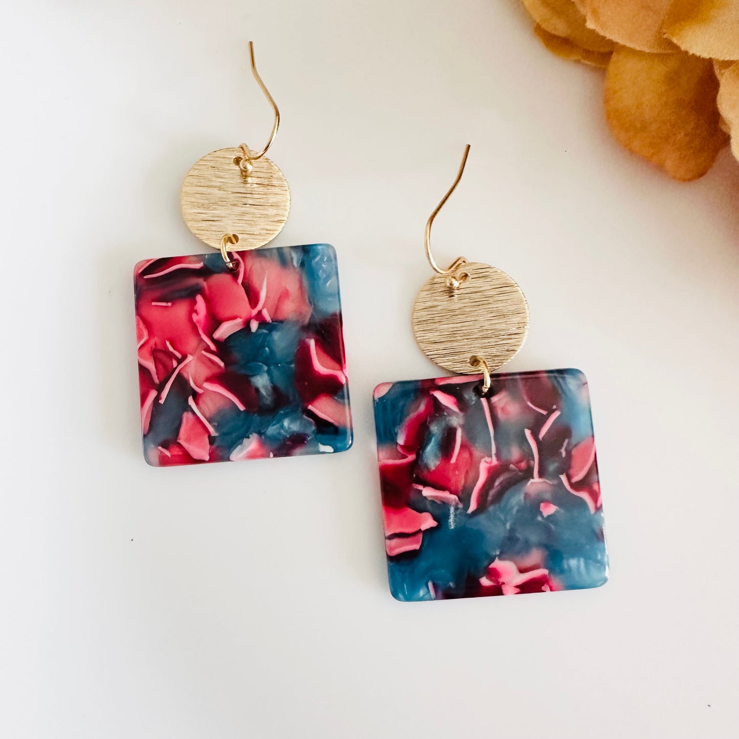 Colorful Resin Square earrings