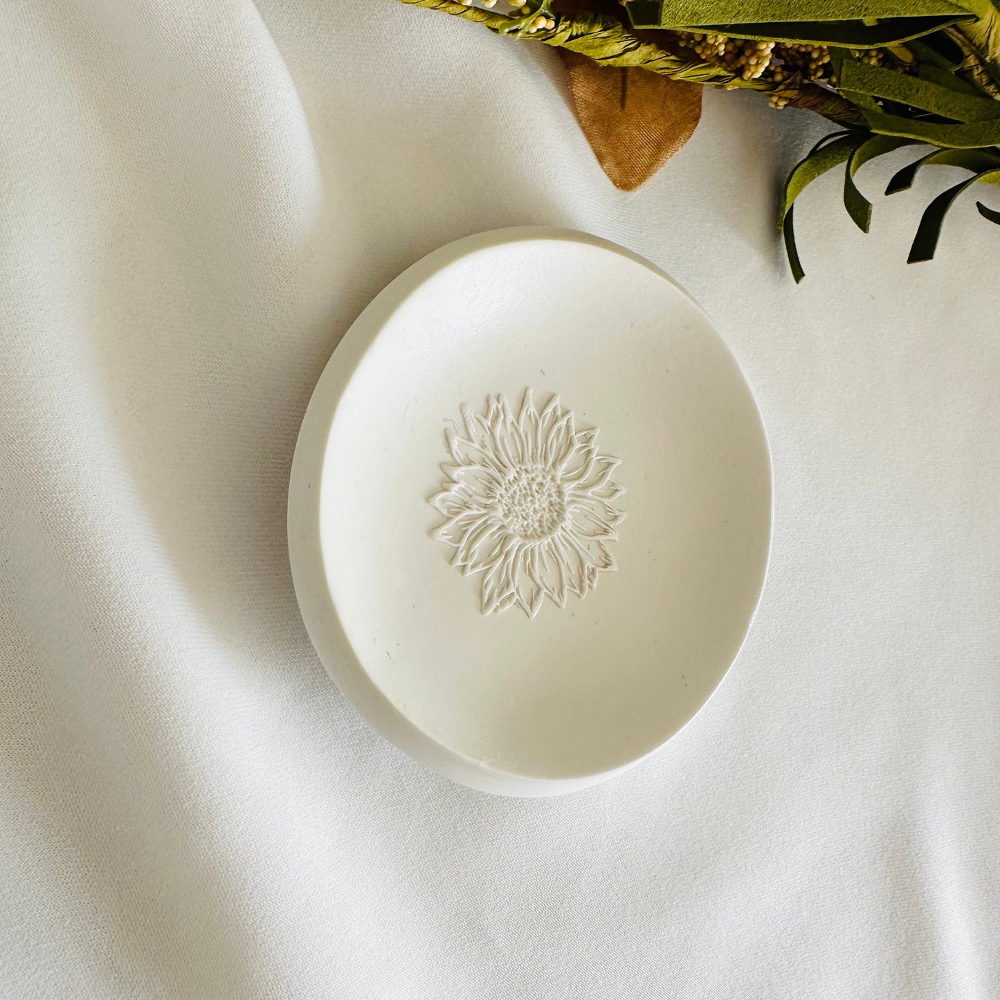 Mini sunflower ring dish, minimalist small 2.5 inches bowl